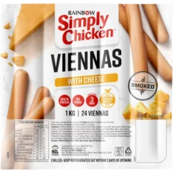 1kg Rainbow Simply Chicken Cheese Smoked Viennas R3 Rebates