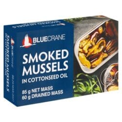 85g Blue Crane Smoked Mussels in Oil R1 Rebates
