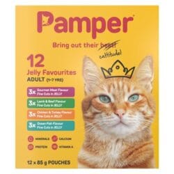 Pamper 12 Jelly Favourites Wet Adult Cat Food R3 Rebates