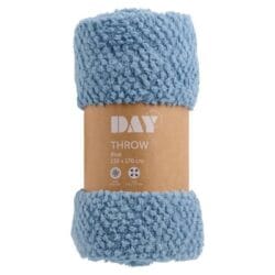 Day Jacquard Blue Sherpa Blanket (130 x 170cm) R5 Rebates