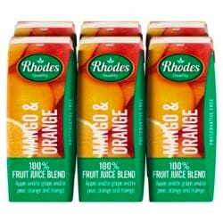 200ml Rhodes Mango & Orange 100% Fruit Juice Blend (Pack of 6) R2 Cash Back