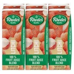 200ml Rhodes Litchi 100% Fruit Juice Blend (Pack of 6) R2 Cash Back